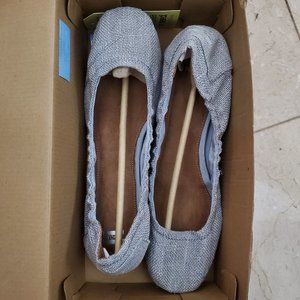 TOMS Drizzle Gray Linen Women's Ballet Flats